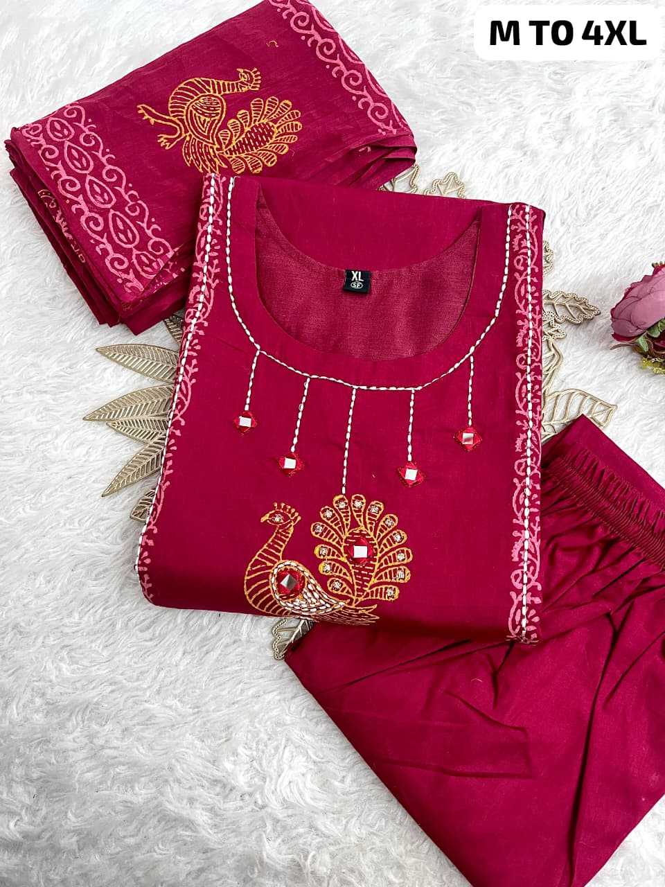 Ynf Pure Cotton KESH684 Mirror Kurti Wholesale Designer Kurtis Printed Kurtis Mirror Work Kurti Manufacturer- Kapda Export