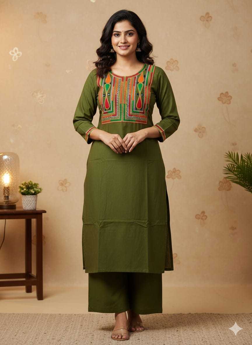 Ynf Pure Cotton KESH684 WORK Kurti Wholesale Embroidered Kurtis Kurti With Palazzo Kurtis With Pockets Manufacturer- Kapda Export