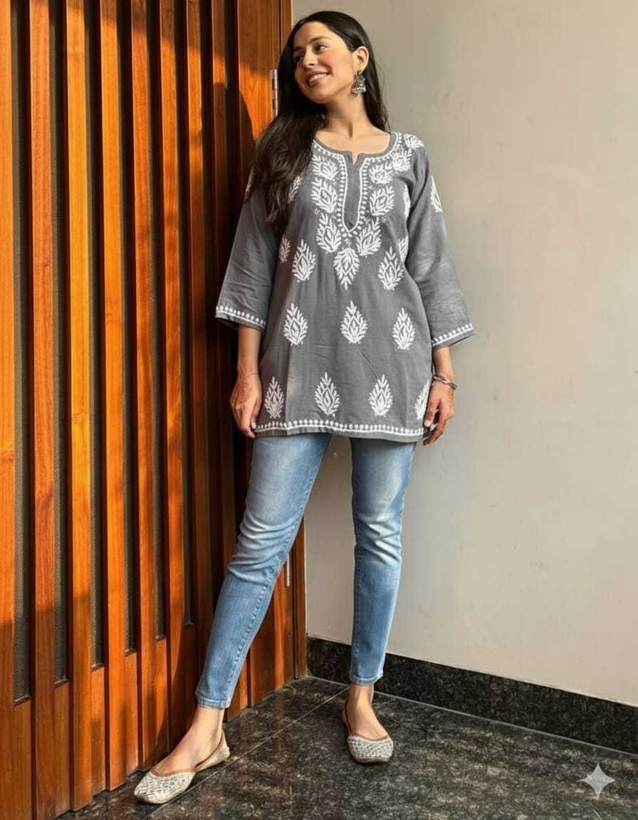 Ynf Rayon KESH502 1107 Kurti Plus Size Collections Wholesale Rayon Kurtis Embroidered Kurtis Chikankari Kurtis Manufacturer- Kapda Export