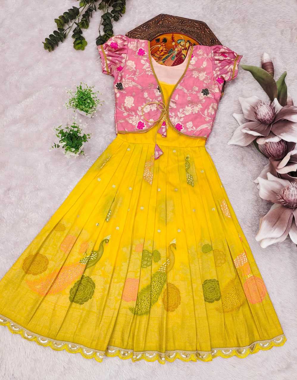 Ynf Russian Silk KESH503 8168 Kids Wear Festive Collections Wholesale Kids Gown Kids Ethnic Gowns Kids Festive Wear Manufacturer- Kapda Export