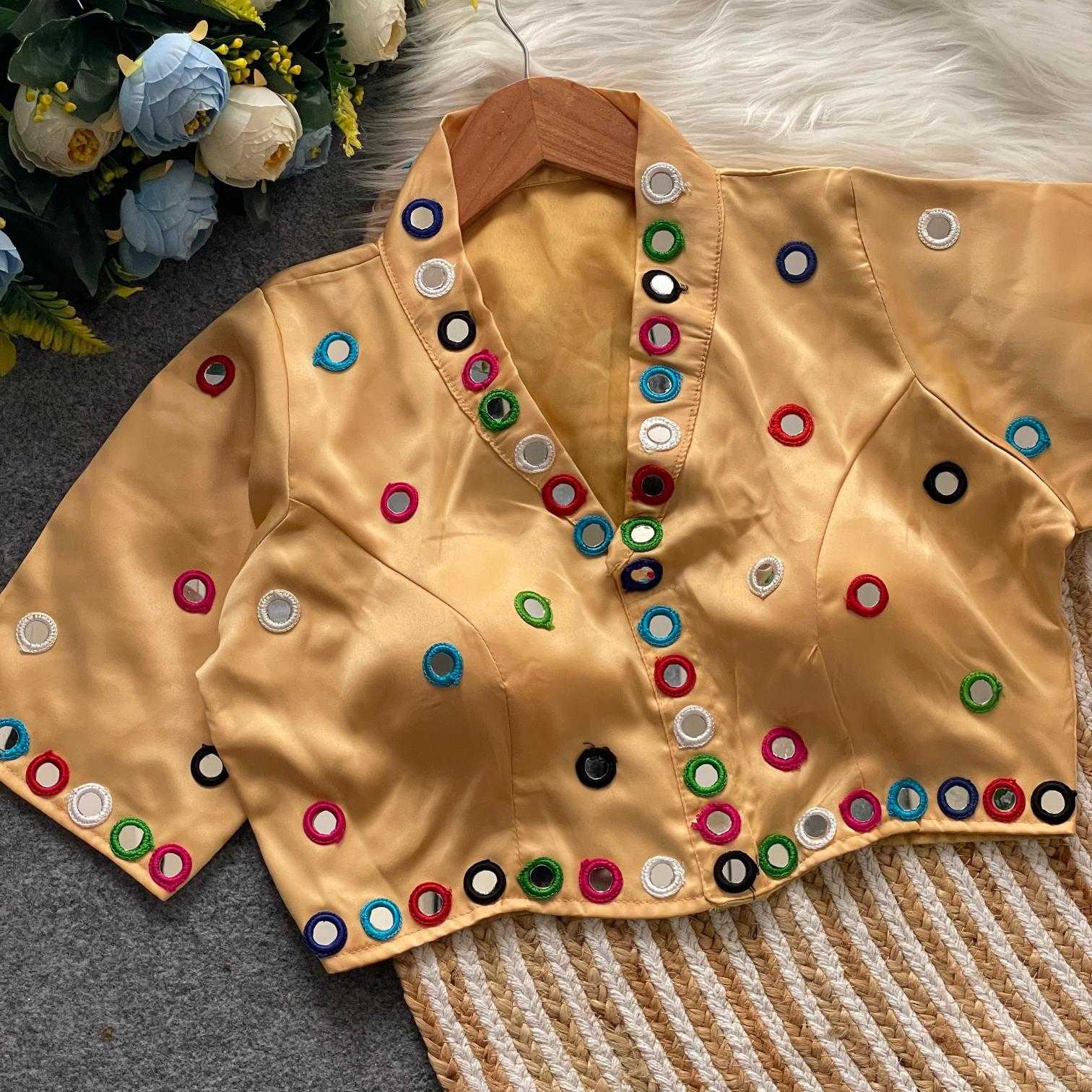 Ynf Satin Silk KESH411 SANTARA Readymade Blouses Wholesale Blouse Designer Blouse Navratri Blouses Manufacturer- Kapda Export