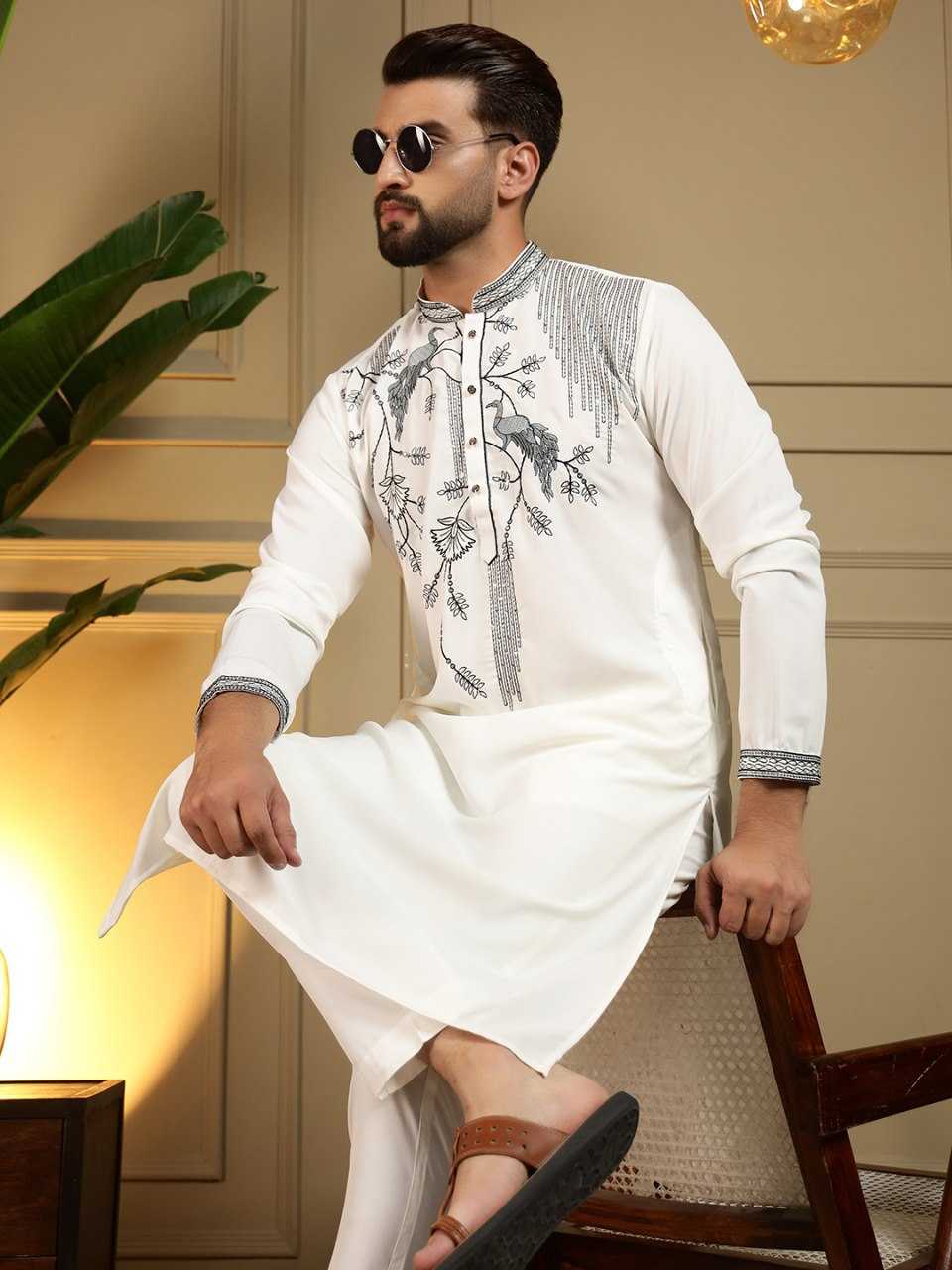 Ynf Silk Viscose KESH629 123 Mens Wear Wholesale Mens Kurta Pyjama Men Wedding kurta Embroidered Kurta Pajama Manufacturer- Kapda Export