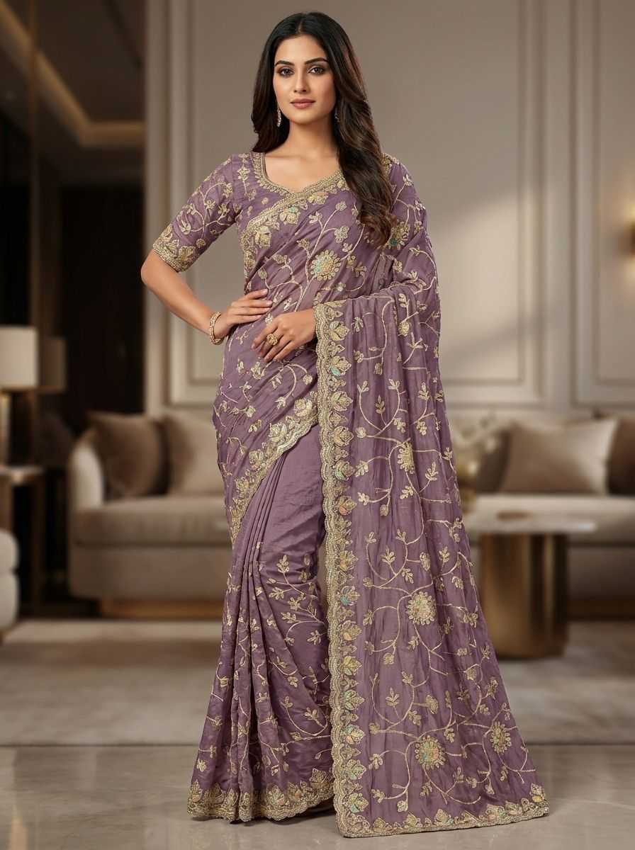 Ynf Soft Gold Crush KESH114 4752 Sarees Wholesale Embroidered Sarees Stone Work Saree Zari Border Sarees Manufacturer- Kapda Export