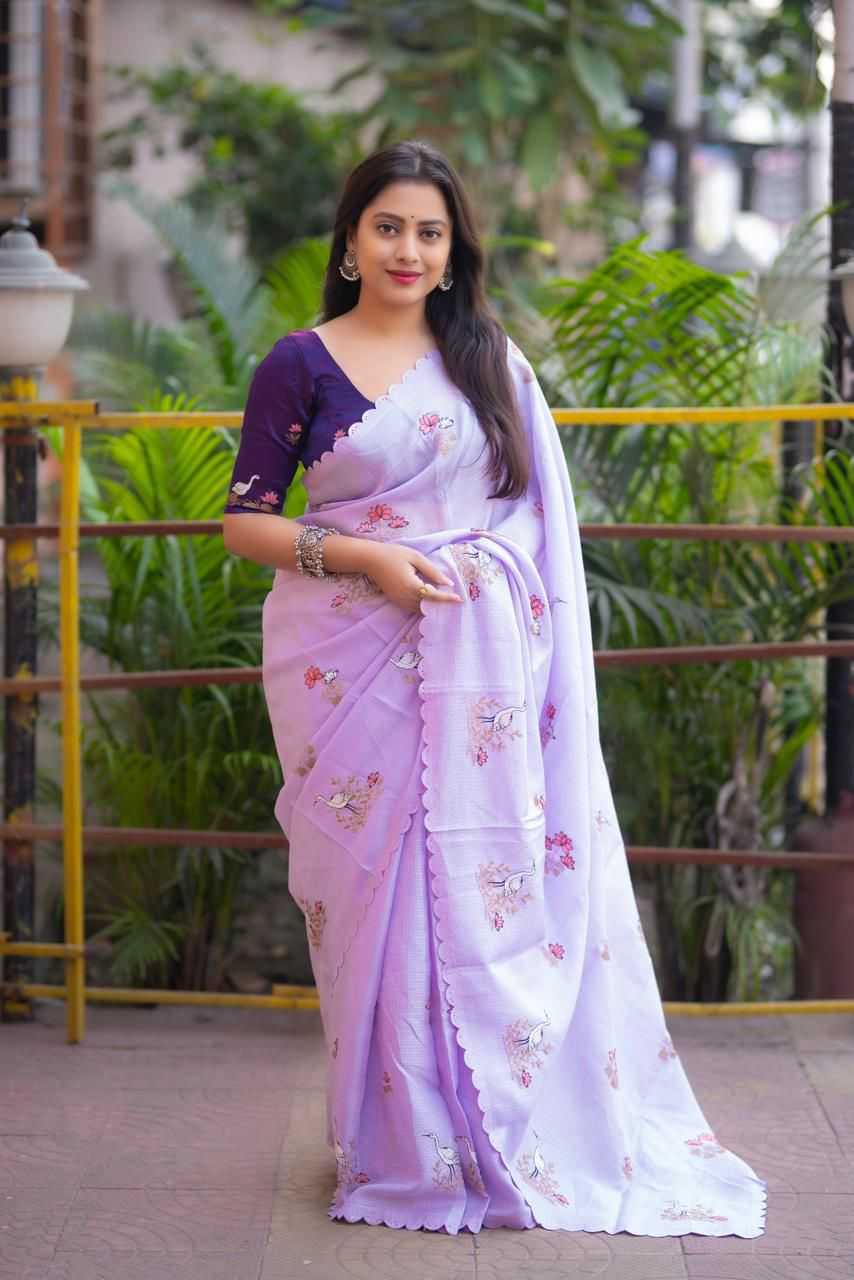 Ynf Soft Kota KESH433 324 Sarees Wholesale Fancy Sarees Embroidered Sarees Kora Sarees Manufacturer- Kapda Export