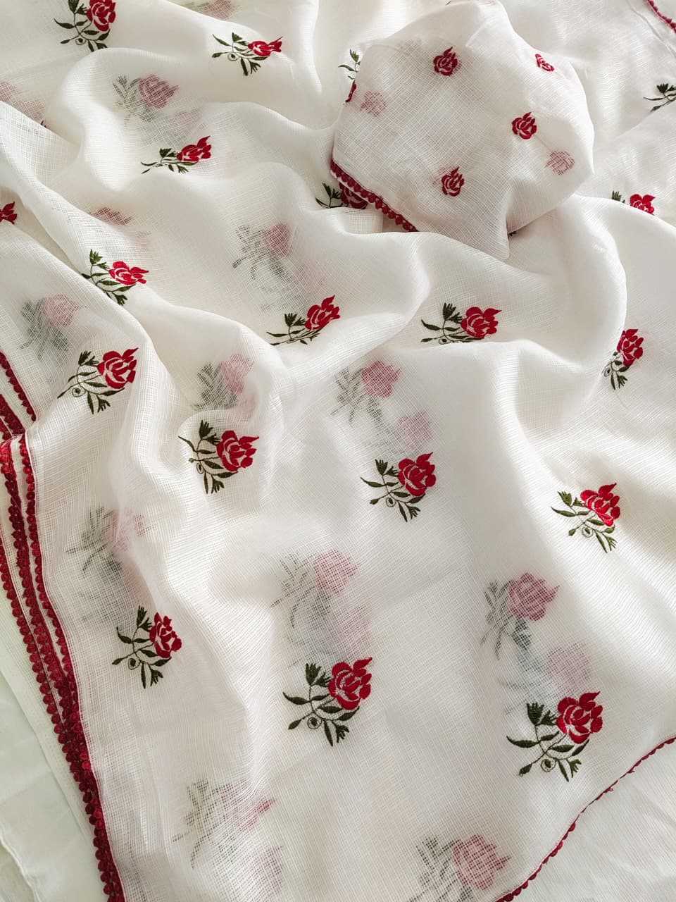 Ynf Soft Kota KESH682 Rose Butti Sarees Festive Collections Wholesale Kota Doria Sarees Lace Border Sarees Sarees With Blouse Manufacturer- Kapda Export