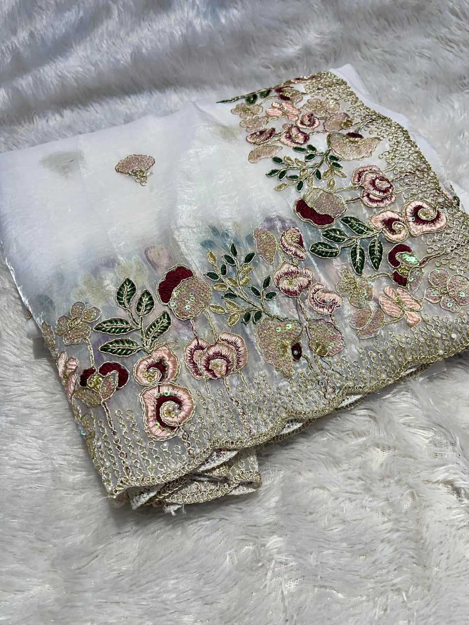 Ynf Tissue RIN164 106 Sarees Festive Collections Wholesale Organza Sarees Embroidered Sarees Stone Work Saree Manufacturer- Kapda Export