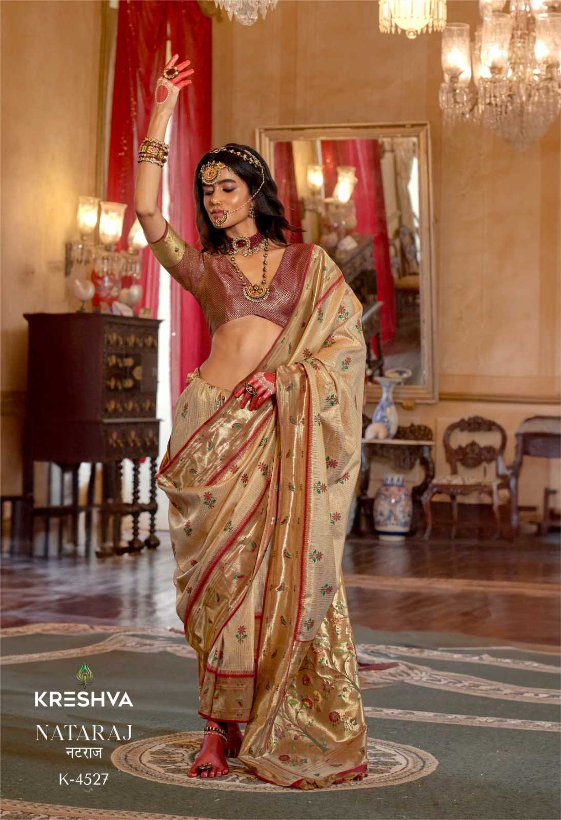 Ynf Tissue Silk KESH530 Kreshva Nataraj 4527 Sarees Wholesale Designer Sarees Organza Sarees Tissue Silk Saree Manufacturer- Kapda Export