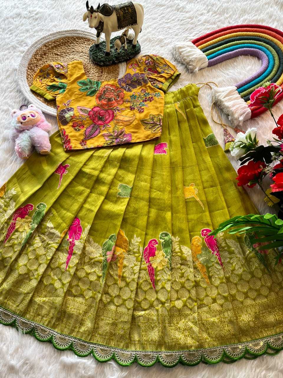 Ynf Tissue Silk RIN235 134 Kids Wear Festive Collections Wholesale Kids Lehenga Kids Lehenga Choli Baby Girl Lehenga Manufacturer- Kapda Export