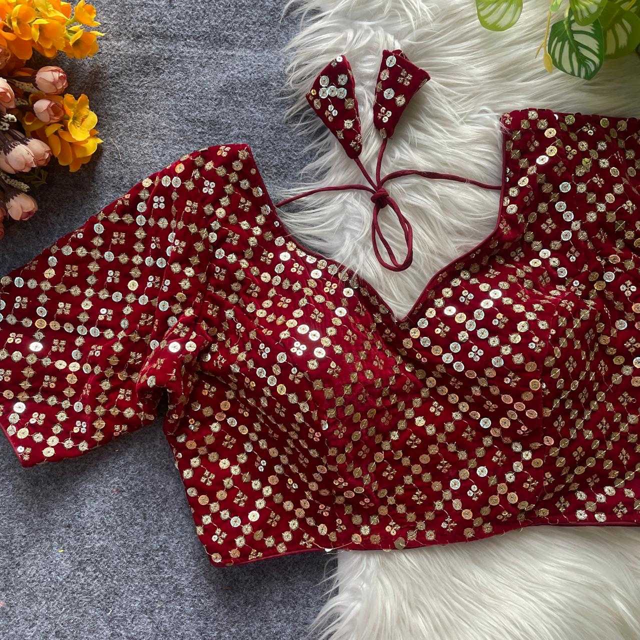 Ynf Velvet KESH728 Velvet Readymade Blouses Festive Collections Wholesale Fashion Blouse Velvet Blouse Navratri Blouses Manufacturer- Kapda Export