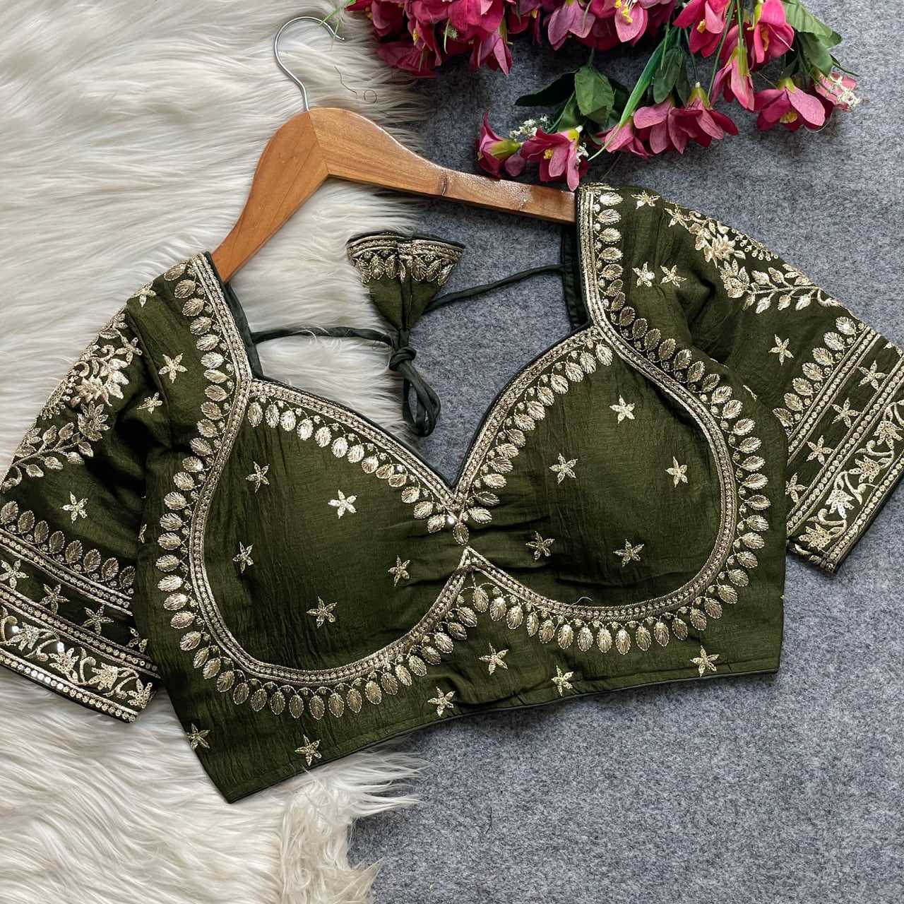 Ynf Vichitra Silk KESH426 MUMTAZ CUT Readymade Blouses Festive Collections Wholesale Sequence Embroidery Blouse Designer Blouse Silk Blouse Manufacturer- Kapda Export