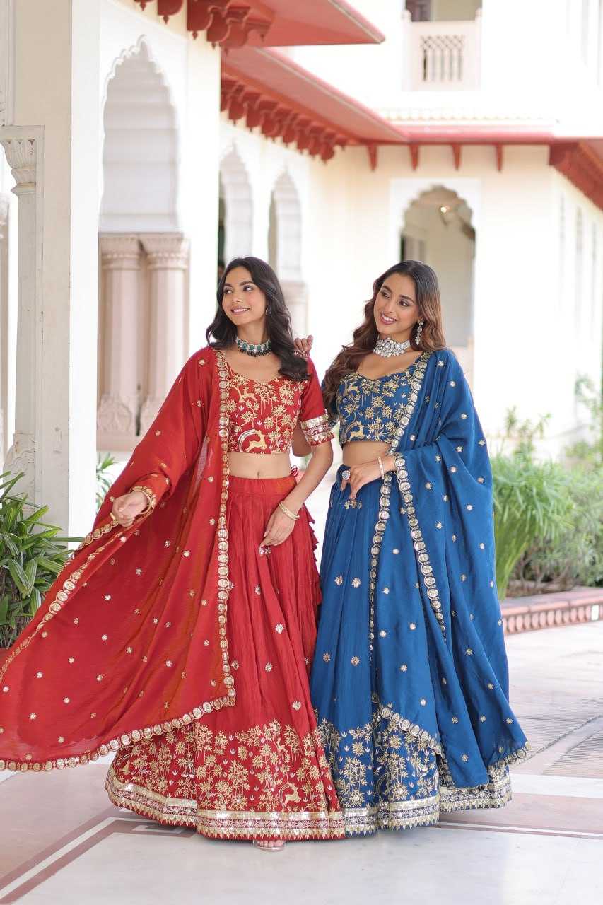 Ynf Vichitra Silk KESH489 5062 Lehengas Wholesale Embroidered Lehenga Thread Work Lehenga Sequins Lehenga Manufacturer- Kapda Export