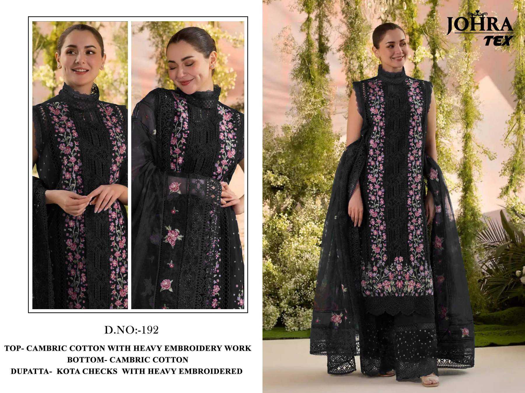 Ynf Cotton Cambric KESH677 JOHRA TEX 192 Suits & Dresses Wholesale Embroidery Suits Cotton Suits Designer Suits Manufacturer- Kapda Export
