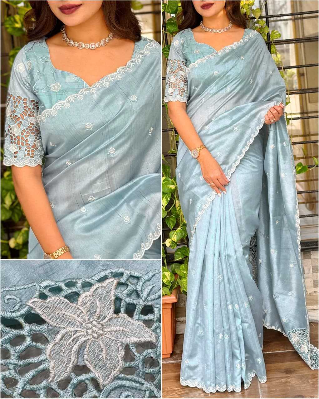 Ynf Cotton KESH501 Soundarya Sarees Wholesale Embroidered Sarees Cutwork Saree Cotton Sarees Manufacturer- Kapda Export