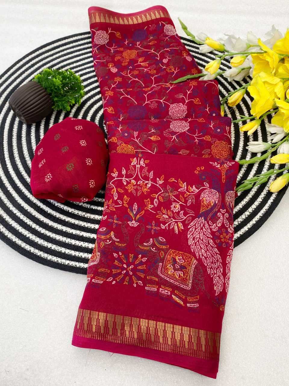 Ynf Cotton KESH554 GAJRAJ Sarees Wholesale Designer Sarees Ajrakh Sarees Kalamkari Sarees Manufacturer- Kapda Export