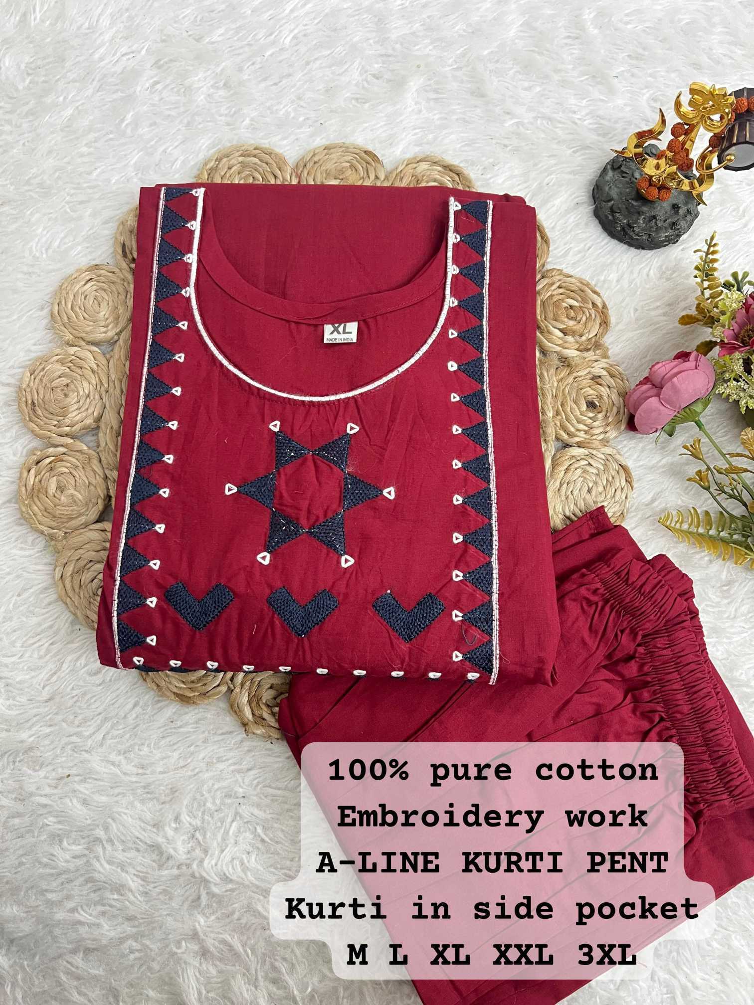 Ynf Cotton KESH594 Shabnam Kurti Plus Size Collections Wholesale Cotton Kurtis Kurti With Palazzo Kurti With Pants Manufacturer- Kapda Export