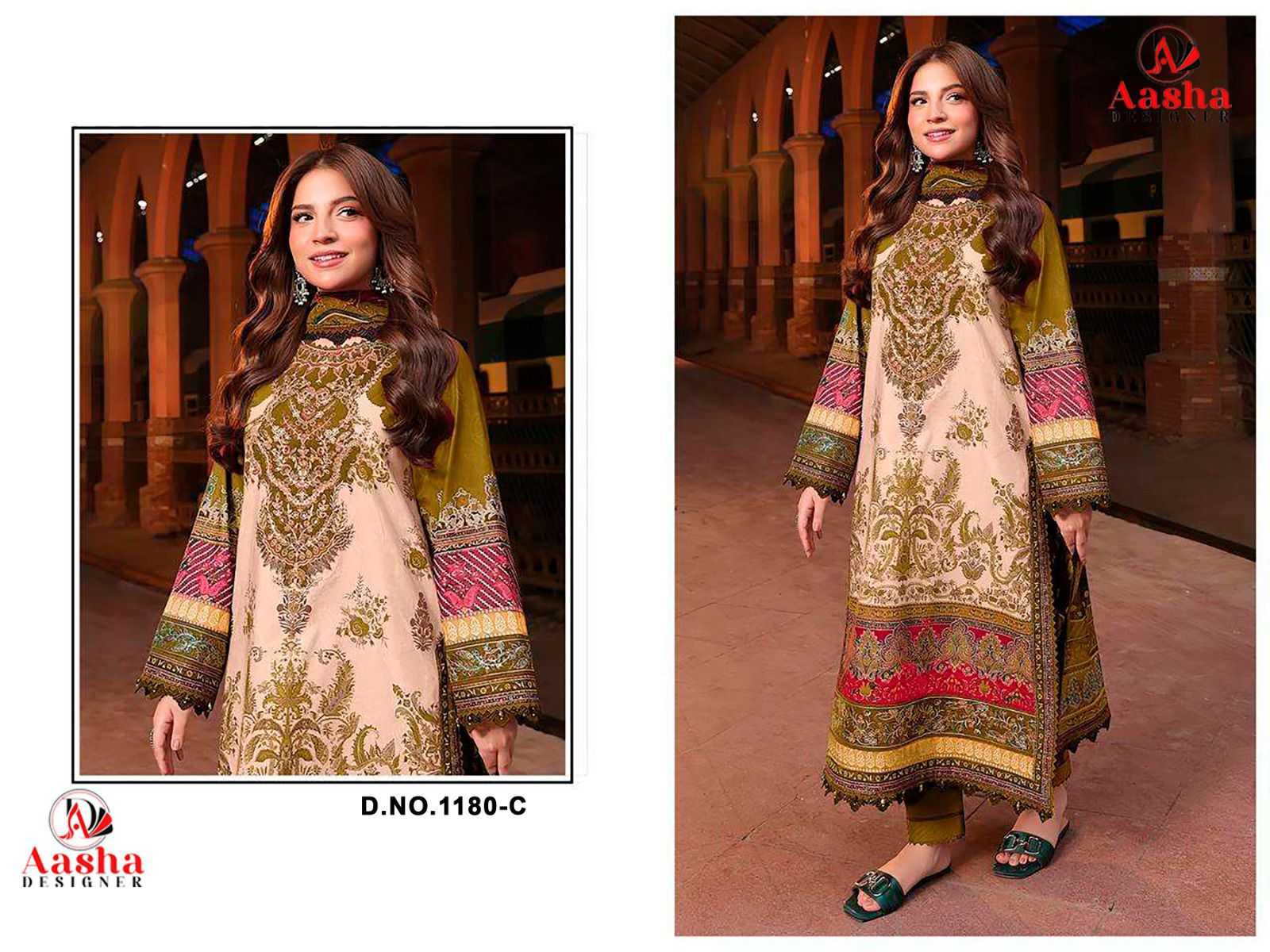 Ynf Cotton KESH677 AASHA 1180 Suits & Dresses Wholesale Printed Suits Embroidery Suits Cotton Suits Manufacturer- Kapda Export