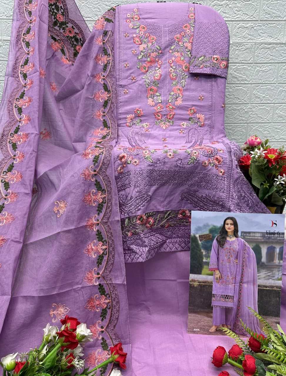 Ynf Cotton KESH677 DEEPSY Elaf Luxury Lawn 25-6 6001 Suits & Dresses Wholesale Embroidery Suits Cotton Suits Designer Suits Manufacturer- Kapda Export