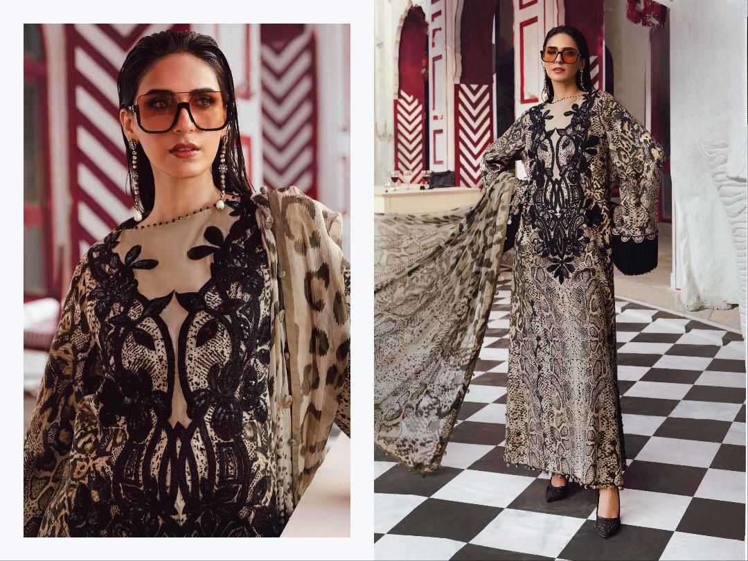 Ynf Cotton KESH677 MARIA B 1401 Suits & Dresses Wholesale Printed Suits Embroidery Suits Cotton Suits Manufacturer- Kapda Export