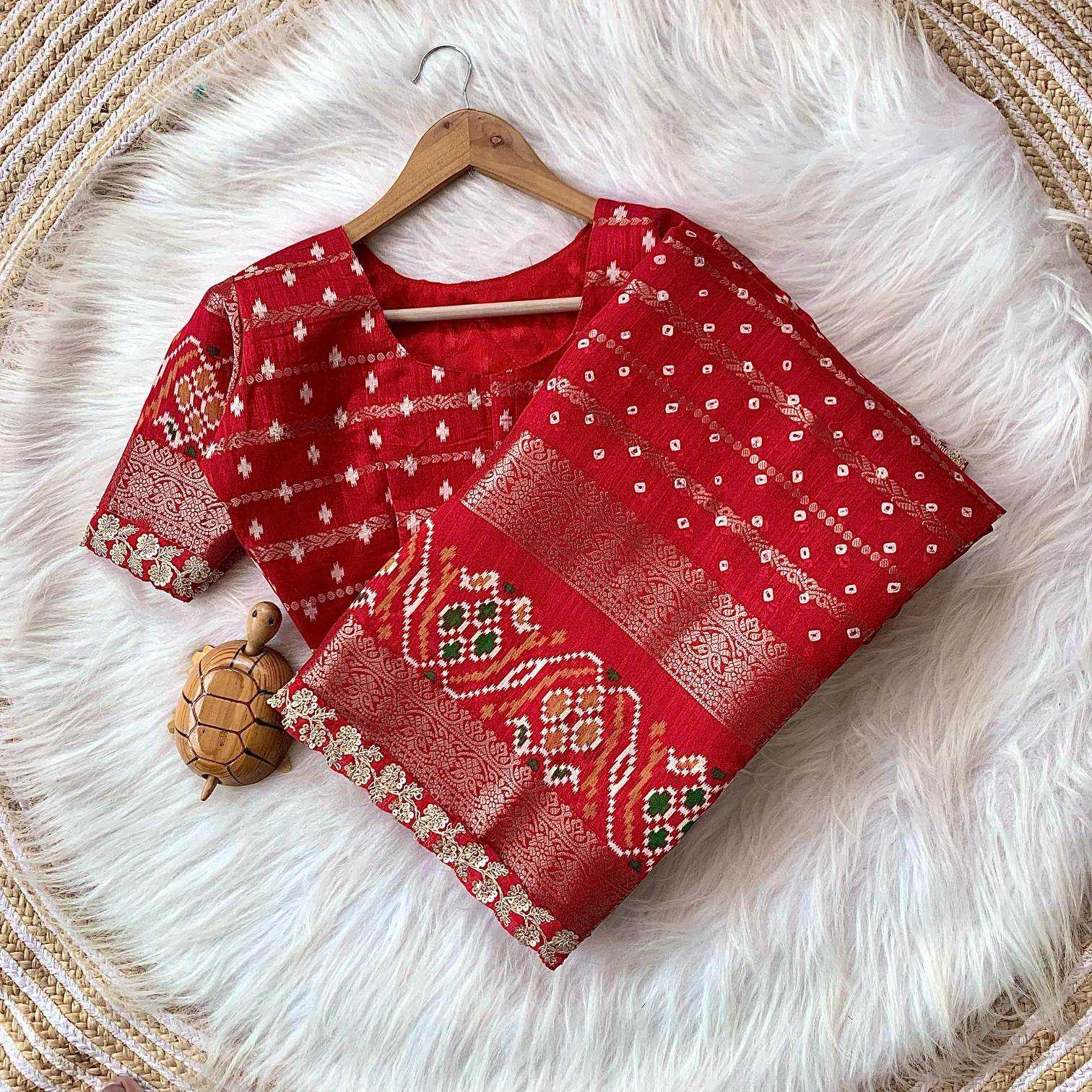 Ynf Cotton KESH737 Ruhi Sarees Wholesale Printed Sarees Bandhani Bandhej Sarees Cotton Sarees Manufacturer- Kapda Export