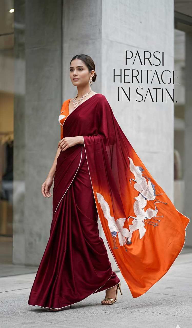Ynf Crepe Silk KESH673 FLYING SWAN Silk Sarees Wholesale Printed Silk Saree Party Wear Silk Sarees Designer Silk Sarees Manufacturer- Kapda Export