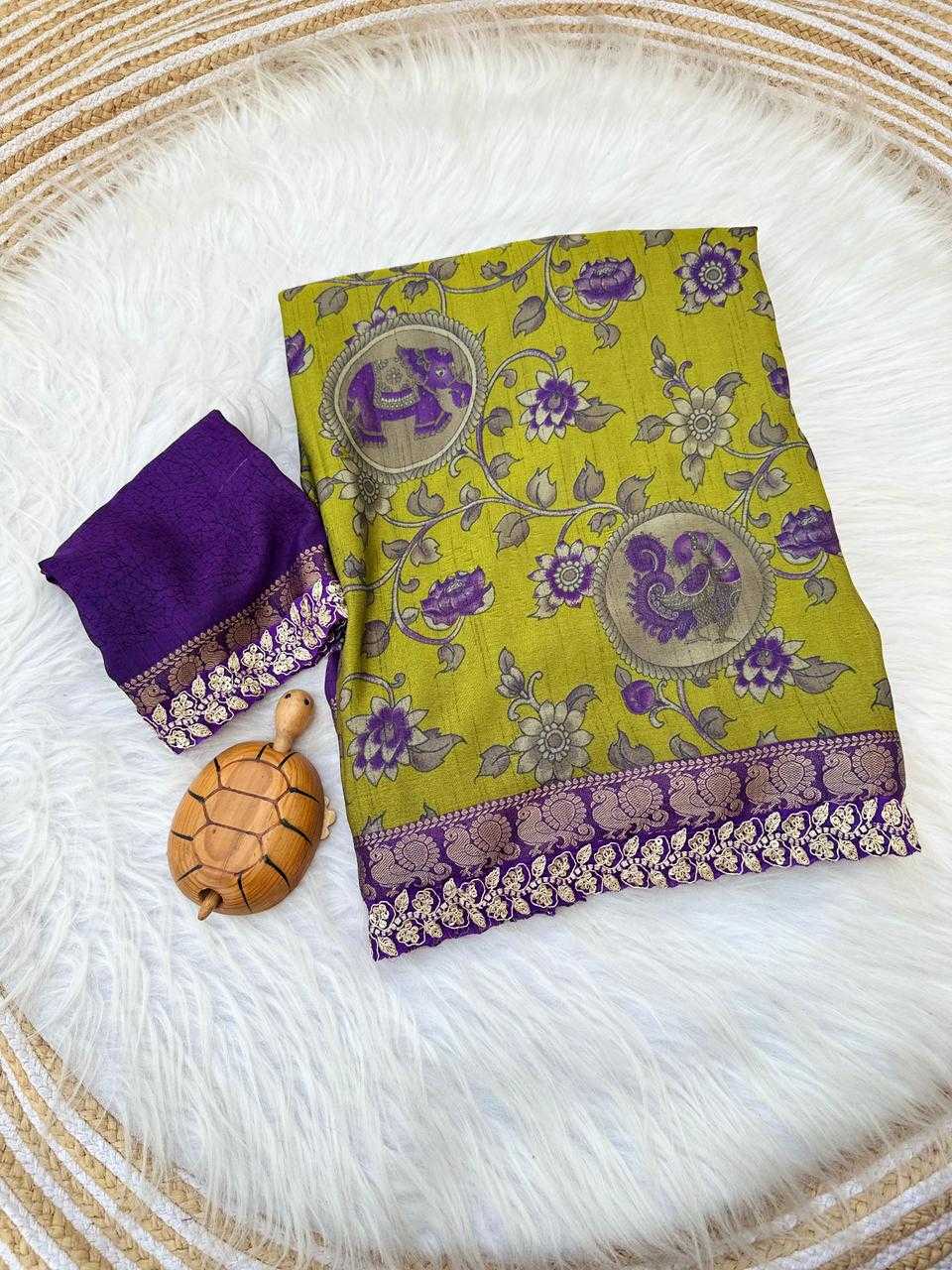 Ynf Dola Silk KESH737 Hameeda Silk Sarees Wholesale Soft Silk Sarees Printed Silk Saree Kalamkari Silk Sarees Manufacturer- Kapda Export