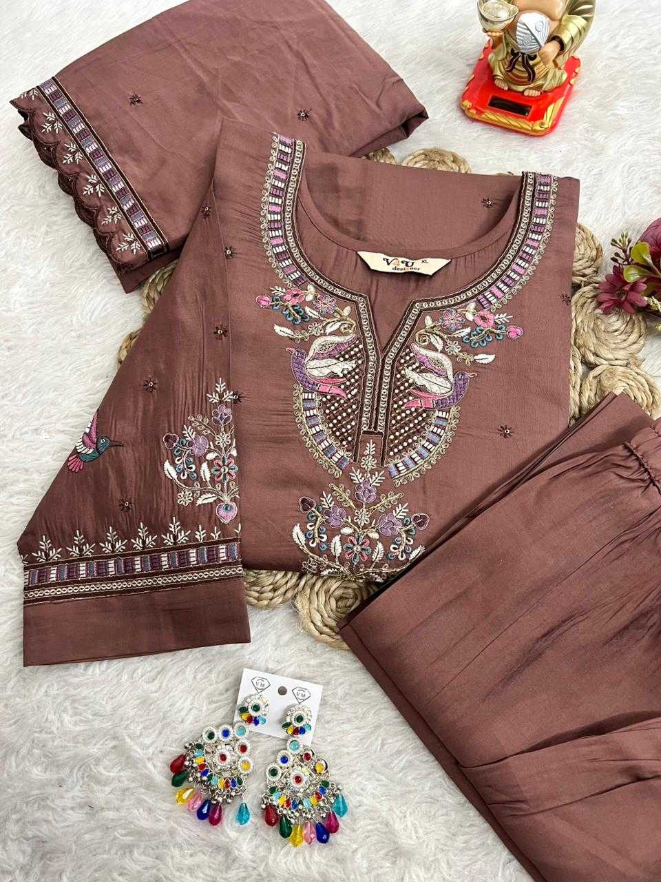 Ynf Fancy KESH594 Laavya Kurti Plus Size Collections Wholesale Embroidered Kurtis Handloom Kurtis Kurti With Palazzo Manufacturer- Kapda Export