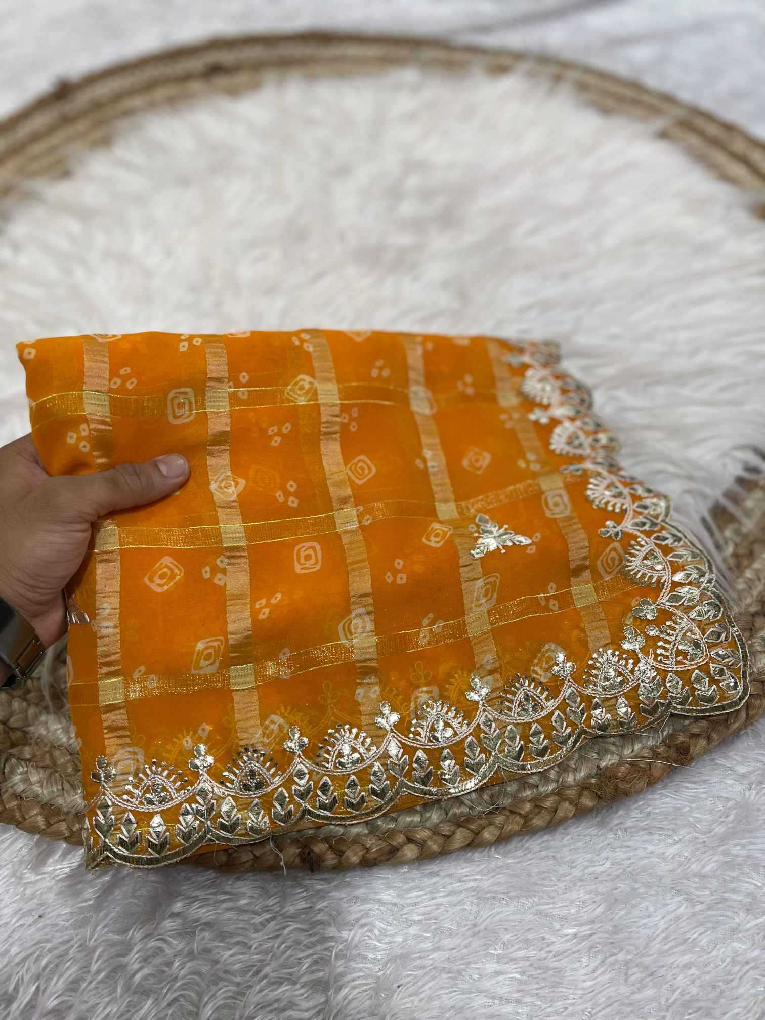 Ynf Fancy KESH725 Aamiraana Sarees Wholesale Designer Sarees Gota Patti Sarees Bandhani Sarees Manufacturer- Kapda Export