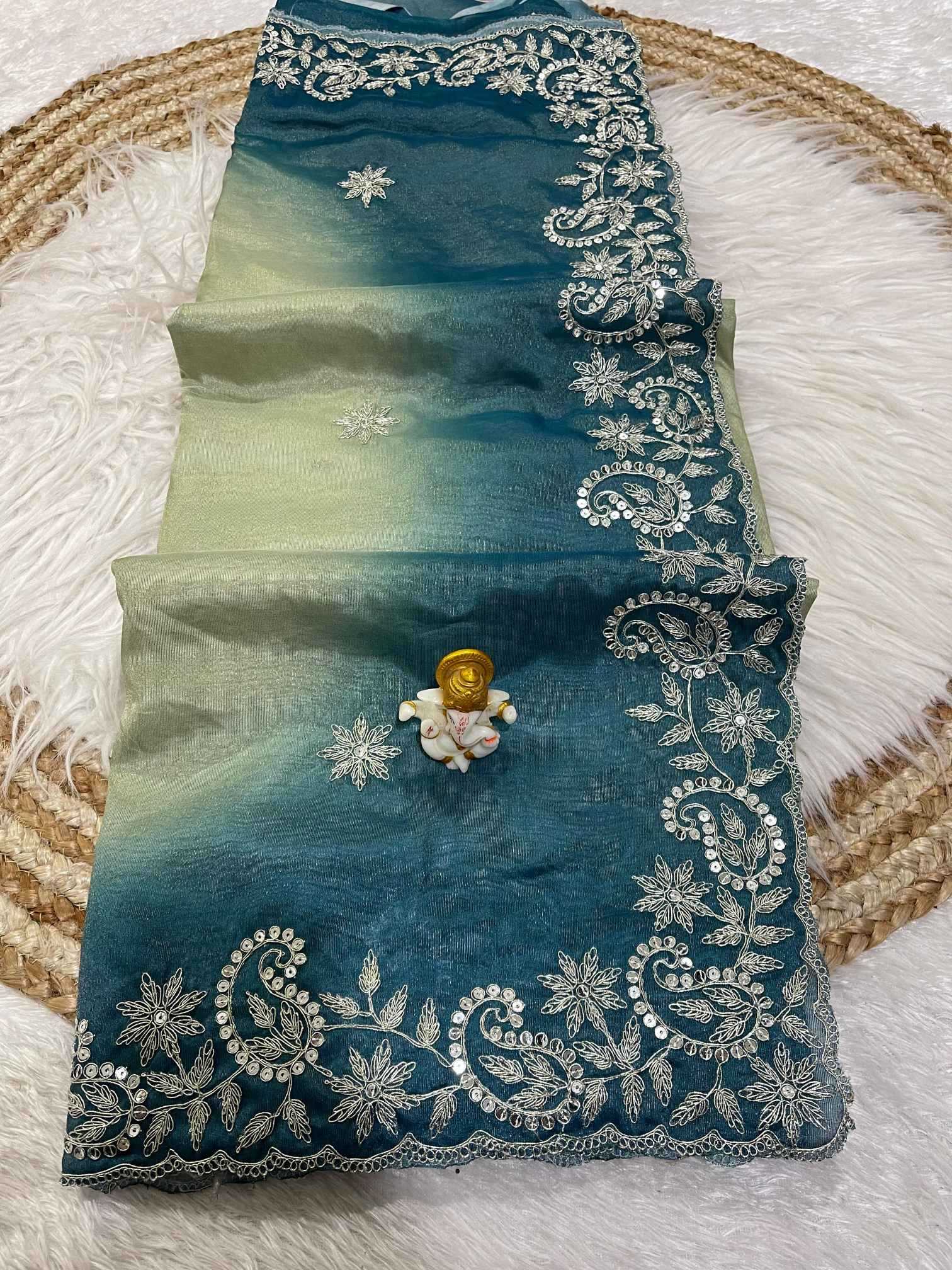 Ynf Fancy KESH725 Aasmi Sarees Wholesale Designer Sarees Sequence Sarees Cutwork Saree Manufacturer- Kapda Export