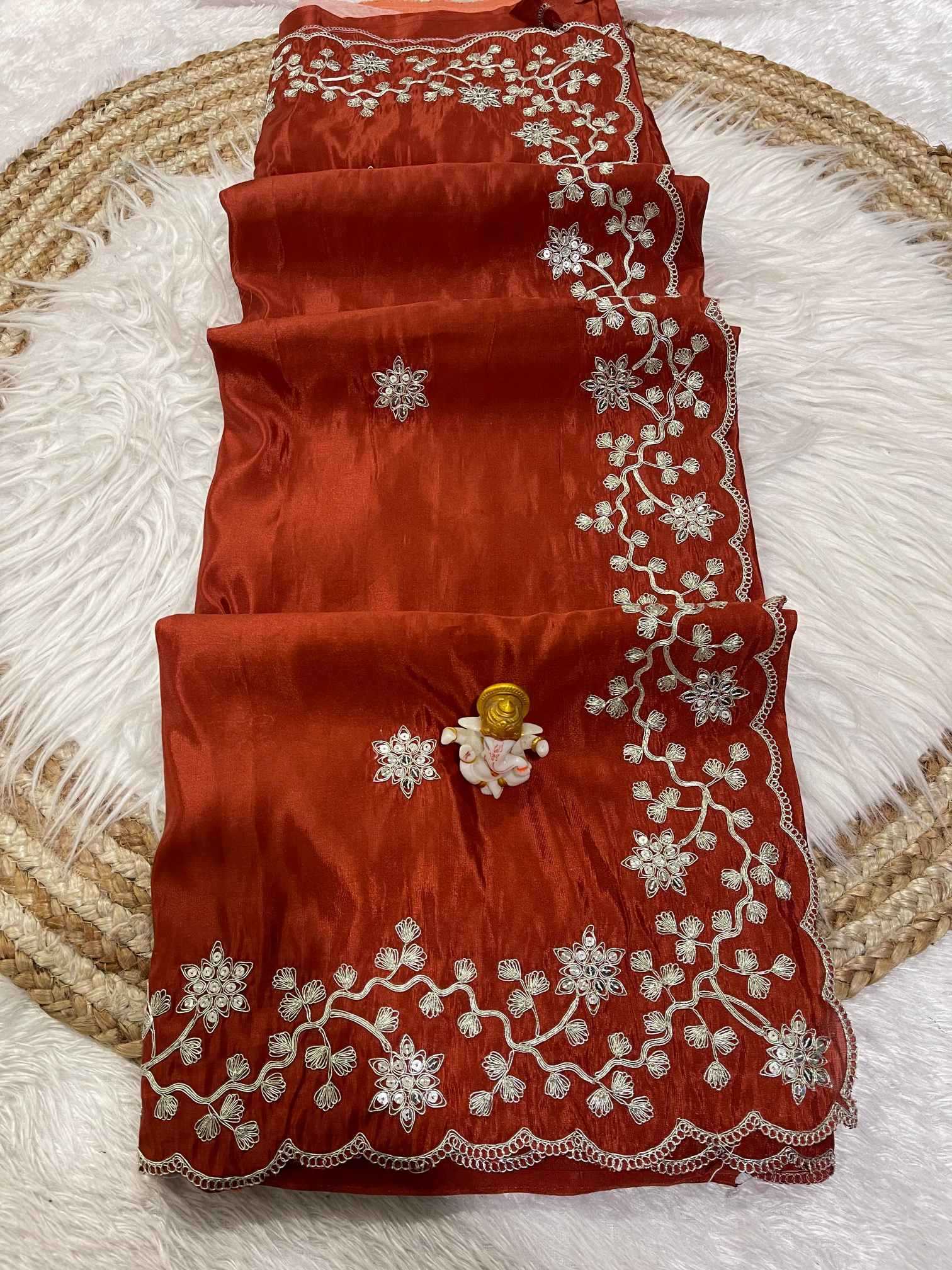 Ynf Fancy KESH725 Barisha Sarees Wholesale Designer Sarees Sequence Sarees Cutwork Saree Manufacturer- Kapda Export