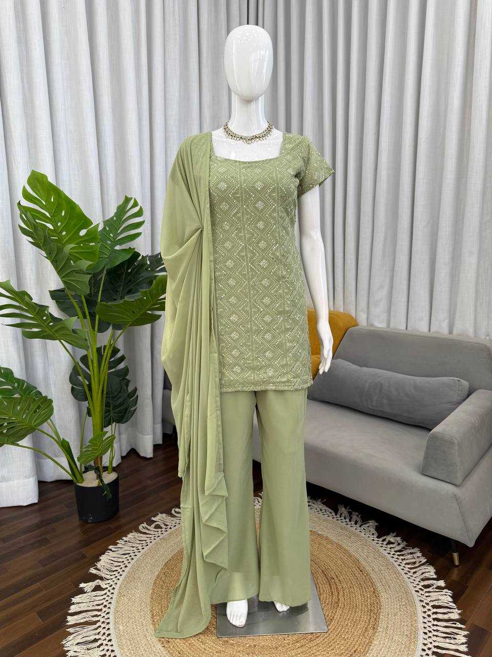 Ynf Faux Georgette RIN133 1543 Western Wears Wholesale Co-ord Set Tops Bottom Wear Manufacturer- Kapda Export