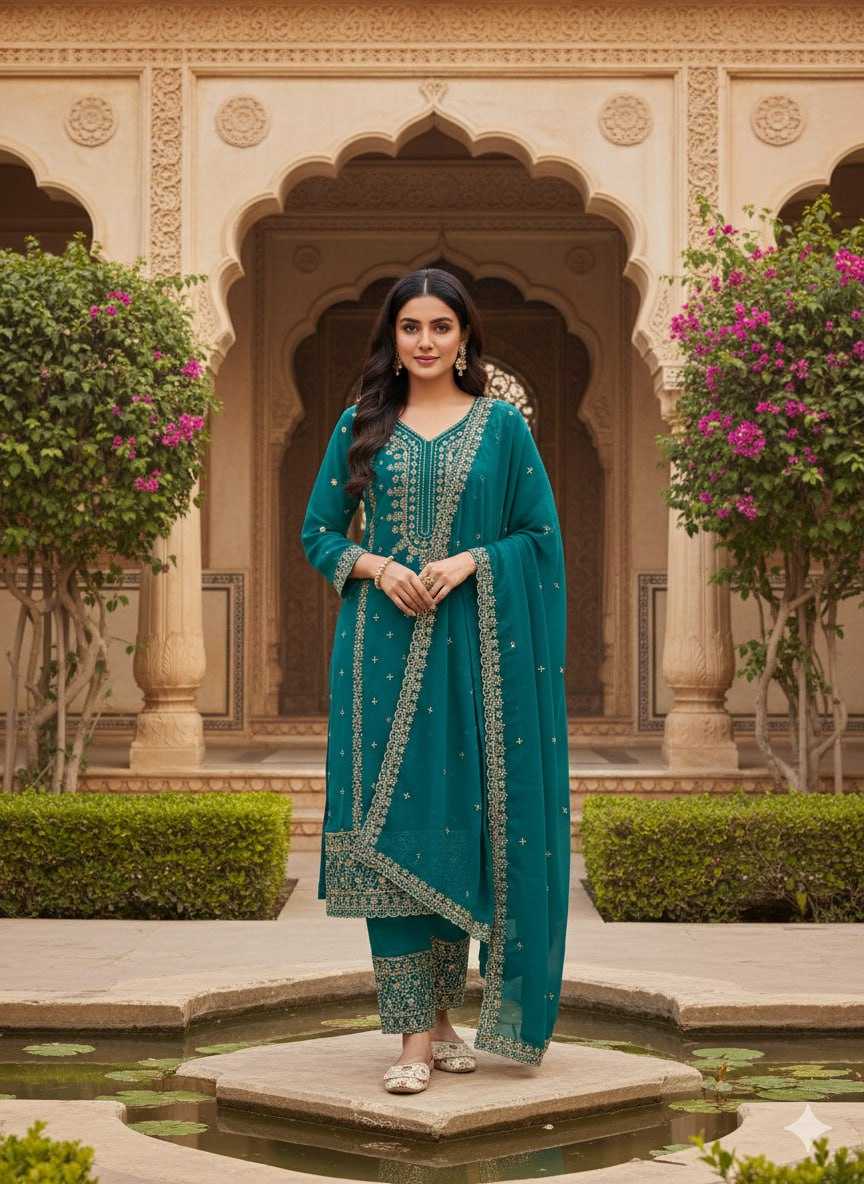 Ynf Faux Georgette RIN212 7094 Suits & Dresses Wholesale Embroidery Suits Palazzo Suit Designer Suits Manufacturer- Kapda Export