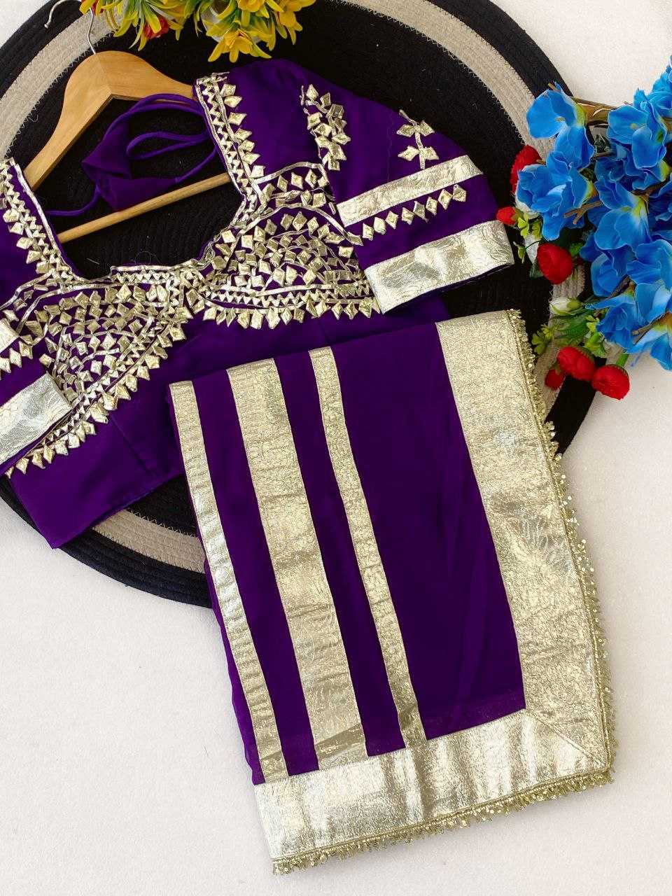 Ynf Georgette KESH538 1212 Sarees Wholesale Georgette Sarees Sequence Sarees Gota Patti Sarees Manufacturer- Kapda Export