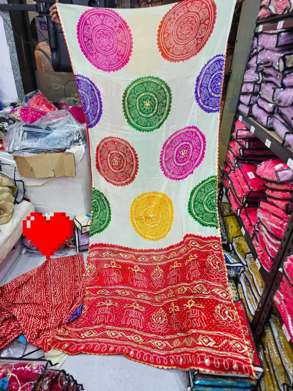 Ynf Georgette KESH538 1233 Sarees Wholesale Printed Sarees Gota Patti Sarees Bandhani Sarees Manufacturer- Kapda Export