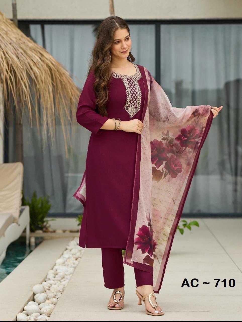 Ynf Heavy Rayon RIN131 MAROON Kurti Wholesale Printed Kurtis Rayon Kurtis Embroidered Kurtis Manufacturer- Kapda Export