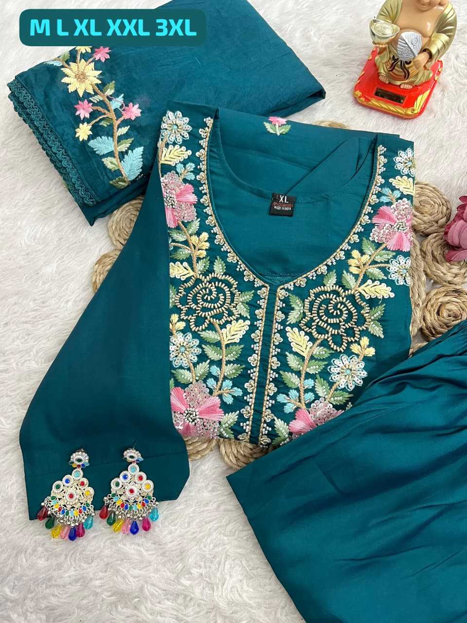 Ynf Heavy Roman Silk KESH594 Manha Kurti Plus Size Collections Wholesale Designer Kurtis Embroidered Kurtis Silk Kurtis Manufacturer- Kapda Export