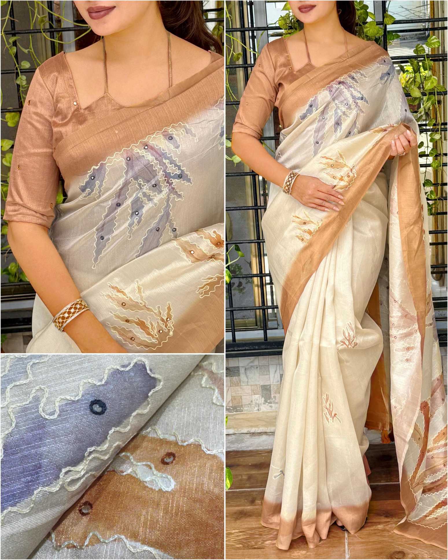Ynf Linen KESH501 Sambhavi Sarees Wholesale Printed Sarees Kashmiri Sarees Linen Sarees Manufacturer- Kapda Export
