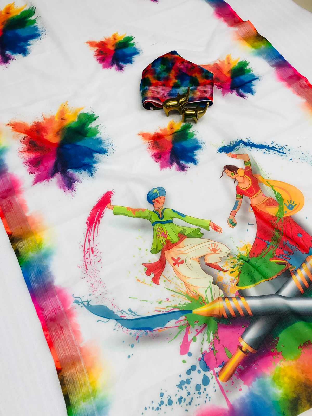 Ynf Linen KESH673 HOLI SPECIAL Sarees Festive Collections Wholesale Printed Sarees Linen Sarees Holi Collections Manufacturer- Kapda Export