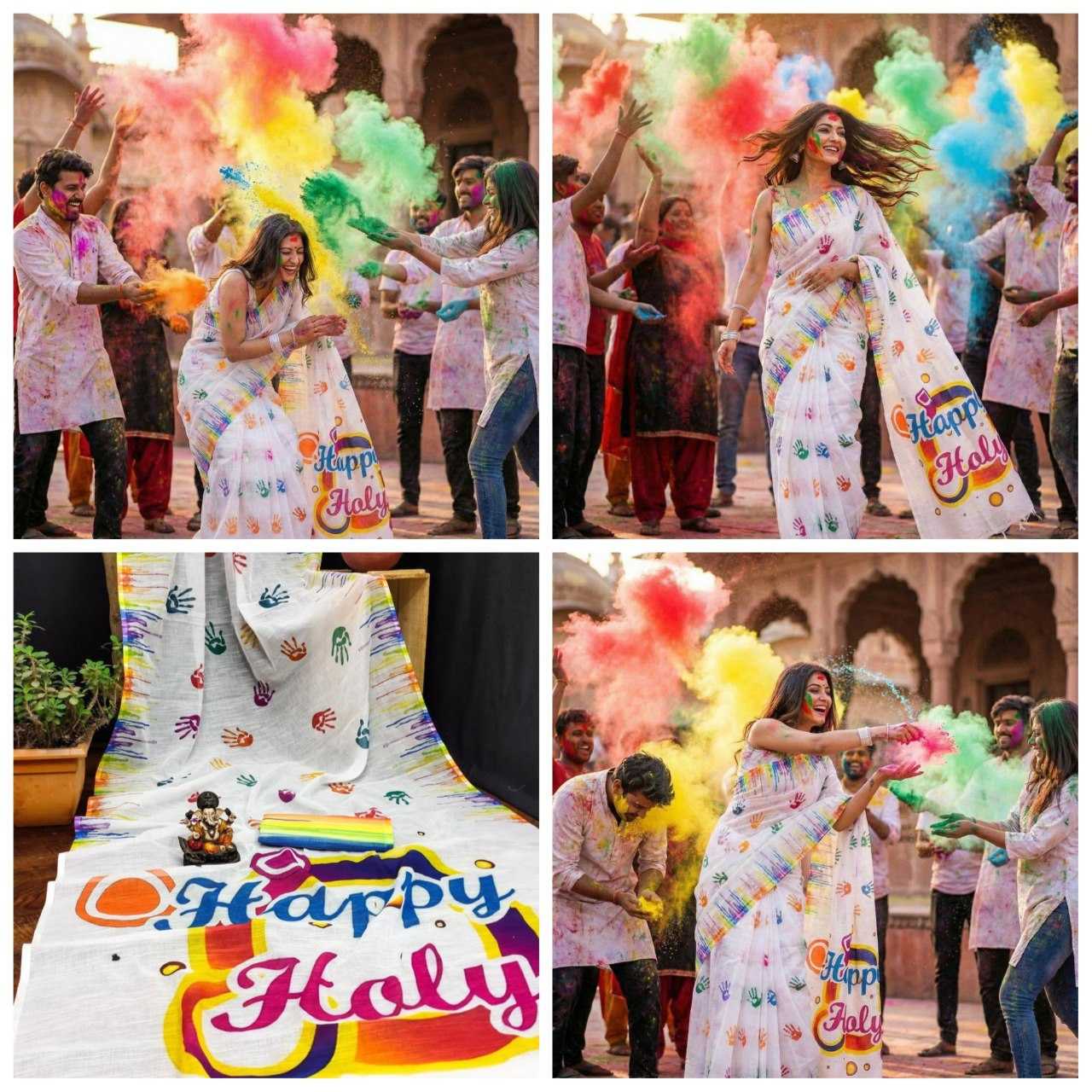 Ynf Linen RIN132 LILAN Sarees Festive Collections Wholesale Designer Sarees Printed Sarees Holi Collections Manufacturer- Kapda Export