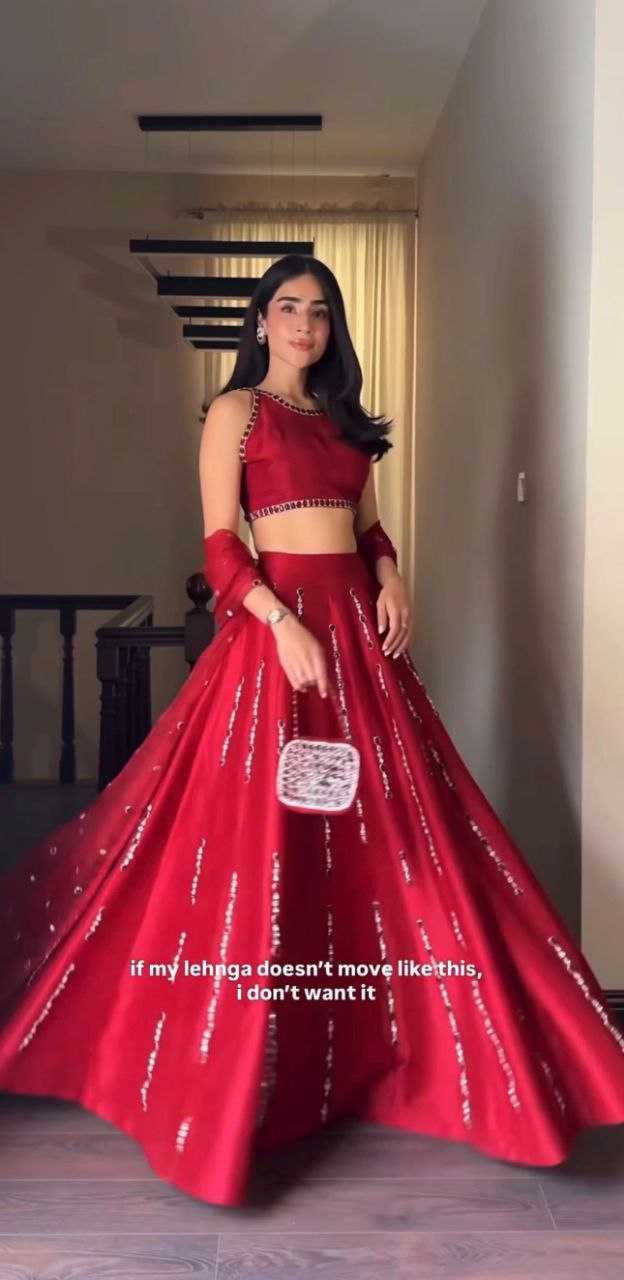 Ynf Malay Satin Silk KESH508 1119 Lehengas Wholesale Designer Lehenga Embroidered Lehenga Mirror Work Lehenga Manufacturer- Kapda Export