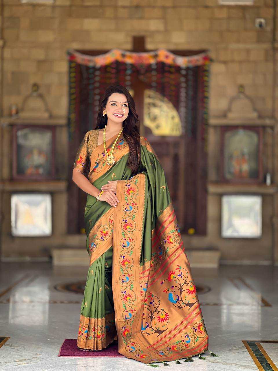 Ynf Paithani Silk KESH700 Harmony Paithani-2 Silk Sarees Wholesale Paithani Sarees Soft Silk Sarees Designer Silk Sarees Manufacturer- Kapda Export