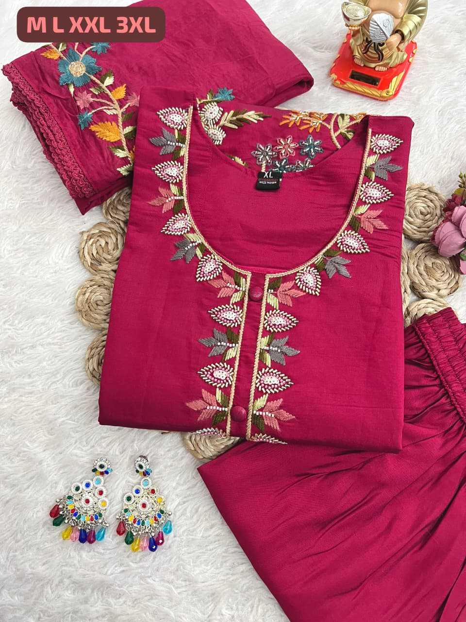 Ynf Premium Roman Silk KESH594 Arzisha Kurti Plus Size Collections Wholesale Embroidered Kurtis Silk Kurtis Kurti With Pants Manufacturer- Kapda Export
