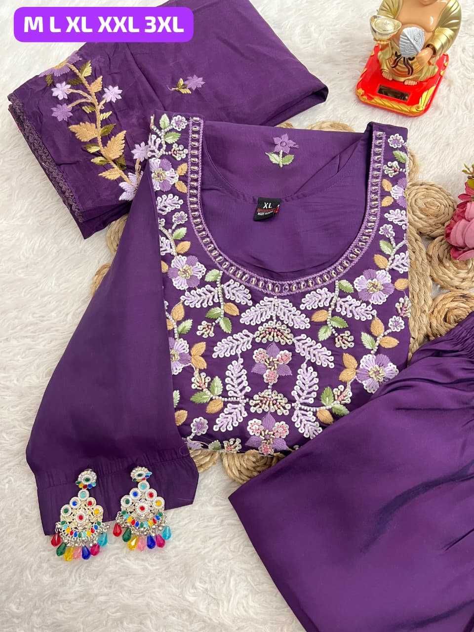 Ynf Premium Roman Silk KESH594 Tanaya Kurti Wholesale Embroidered Kurtis Silk Kurtis Kurti With Pants Manufacturer- Kapda Export