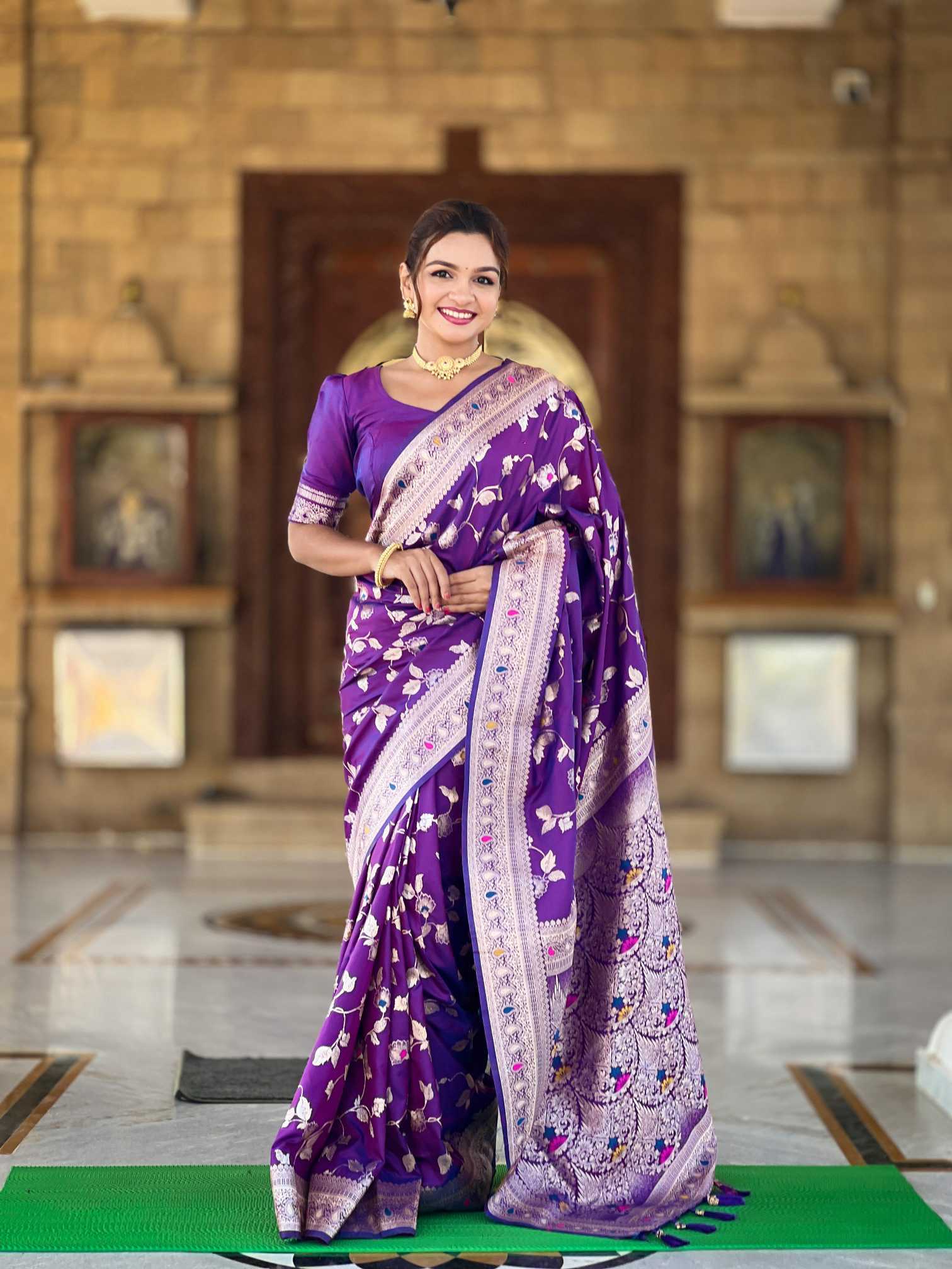 Ynf Premium Silk KESH700 Banarasi-4 Silk Sarees Wholesale Banarasi Silk Sarees Designer Silk Sarees Zari Border Silk Sarees Manufacturer- Kapda Export