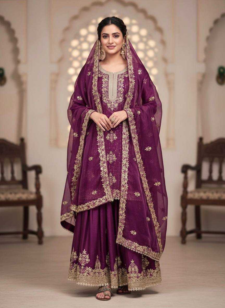 Ynf Pure Silk KESH141 219 Suits & Dresses Wholesale Embroidery Suits Palazzo Suit Designer Suits Manufacturer- Kapda Export