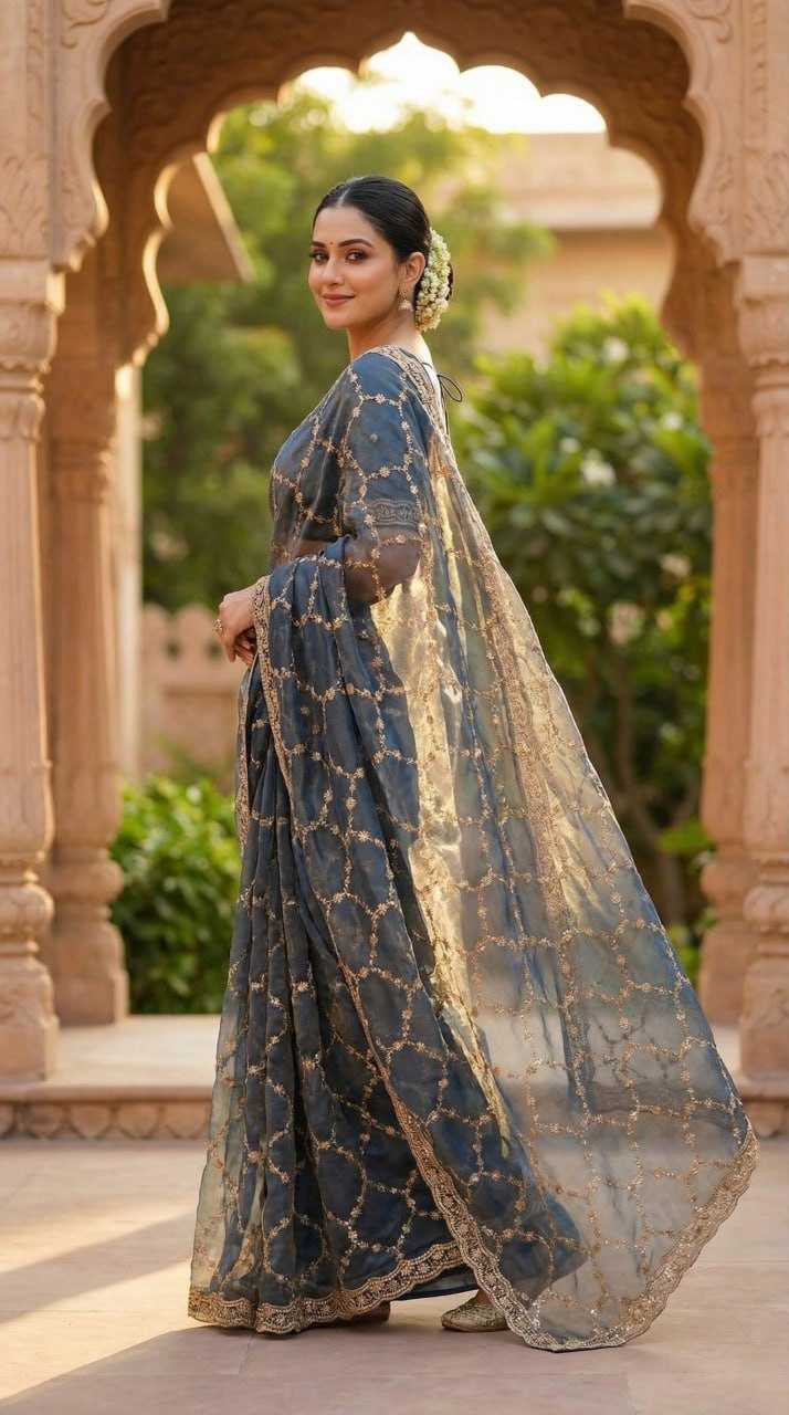 Ynf Pure Silk KESH651 Nexa Sarees Wholesale Sequence Sarees Embroidered Sarees Cutwork Saree Manufacturer- Kapda Export