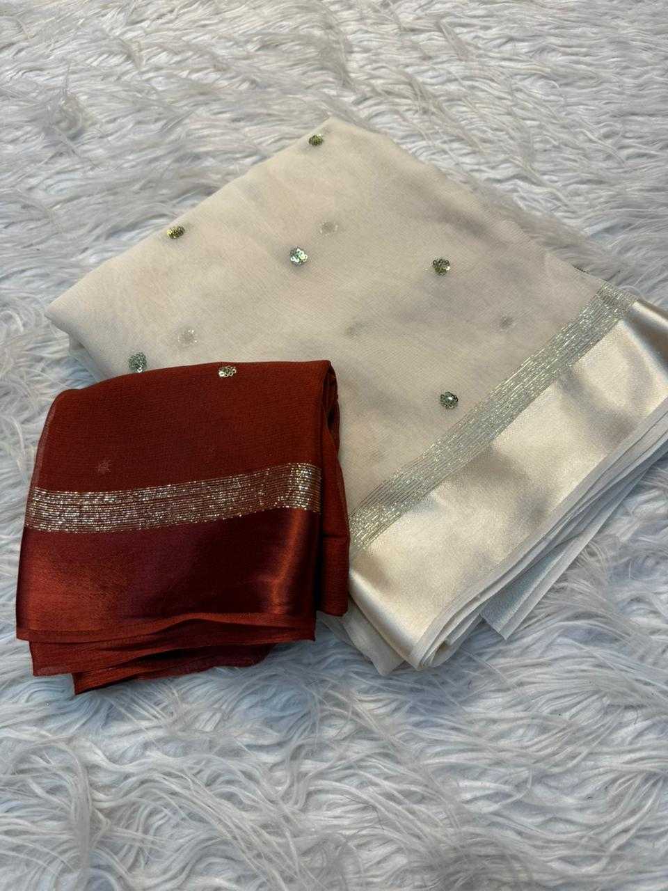 Ynf Satin KESH635 ZURVI Sarees Festive Collections Wholesale Georgette Sarees Viscose Saree Onam Collections Manufacturer- Kapda Export