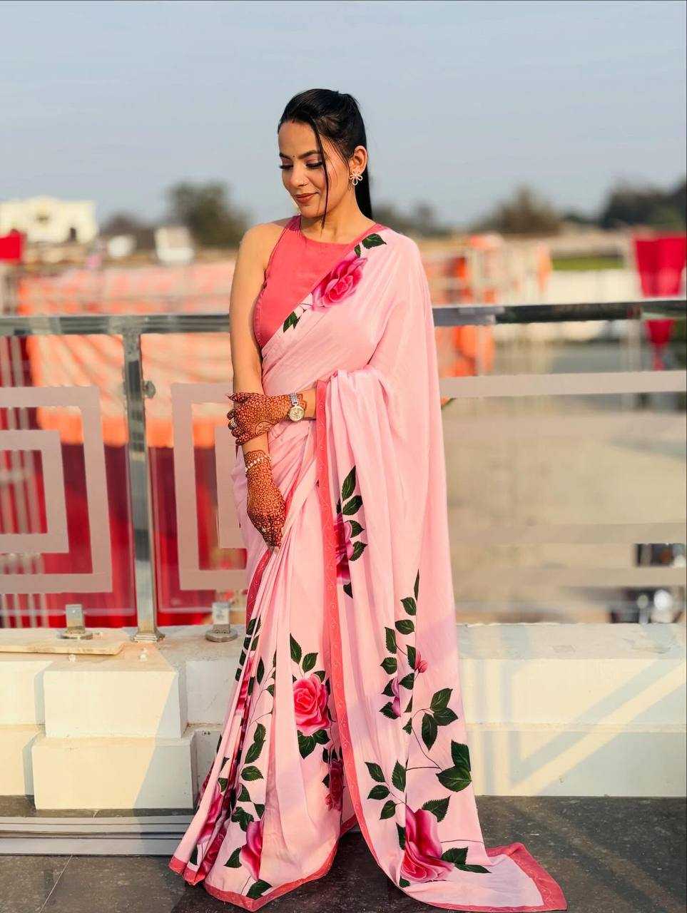 Ynf Satin Silk KESH419 Satin Sarees Wholesale Designer Sarees Party Wear Sarees Satin Sarees Manufacturer- Kapda Export