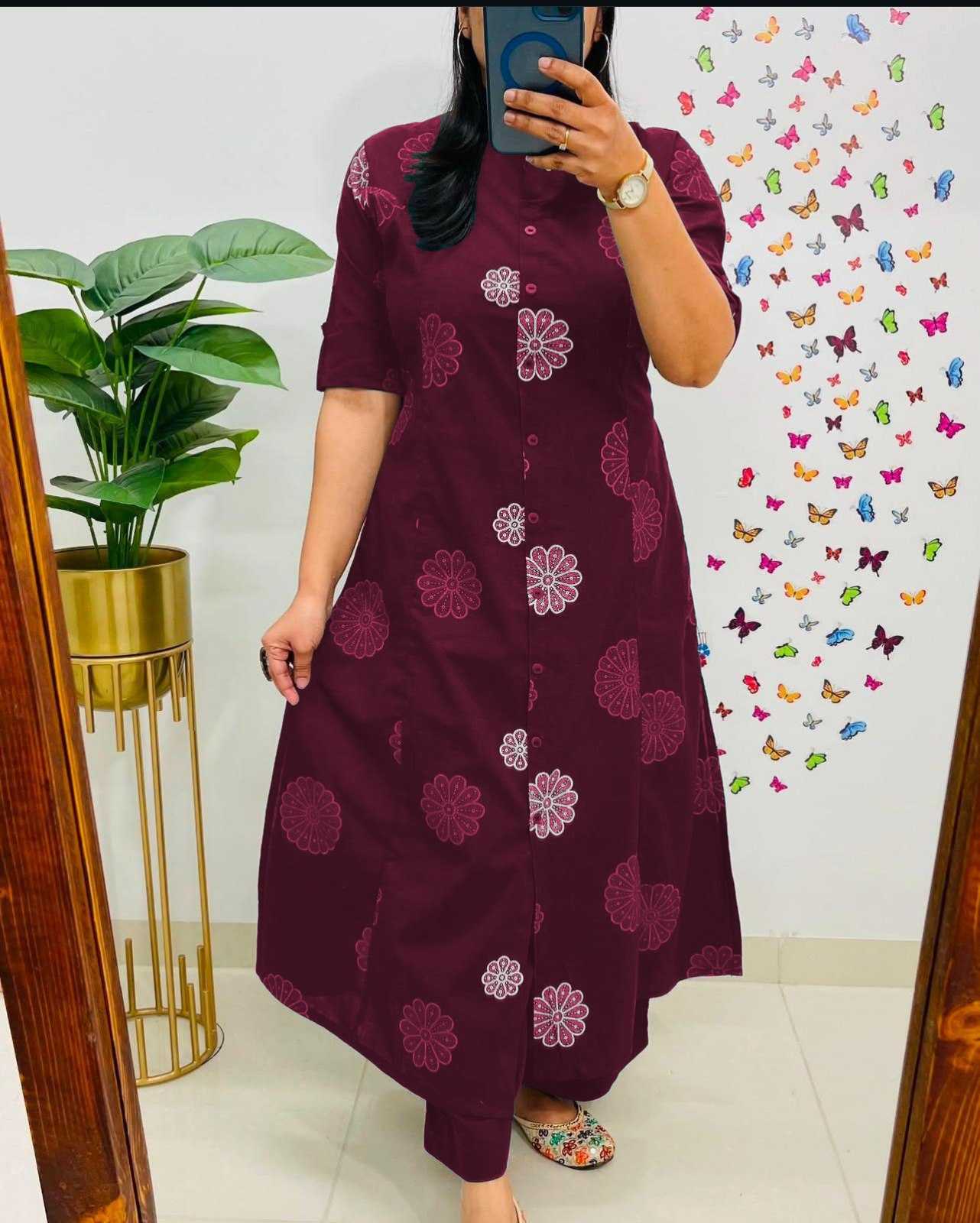 Ynf Slub Silk KESH738 Full Kurti Wholesale Designer Kurtis Printed Kurtis Half Sleeve Kurtis Manufacturer- Kapda Export