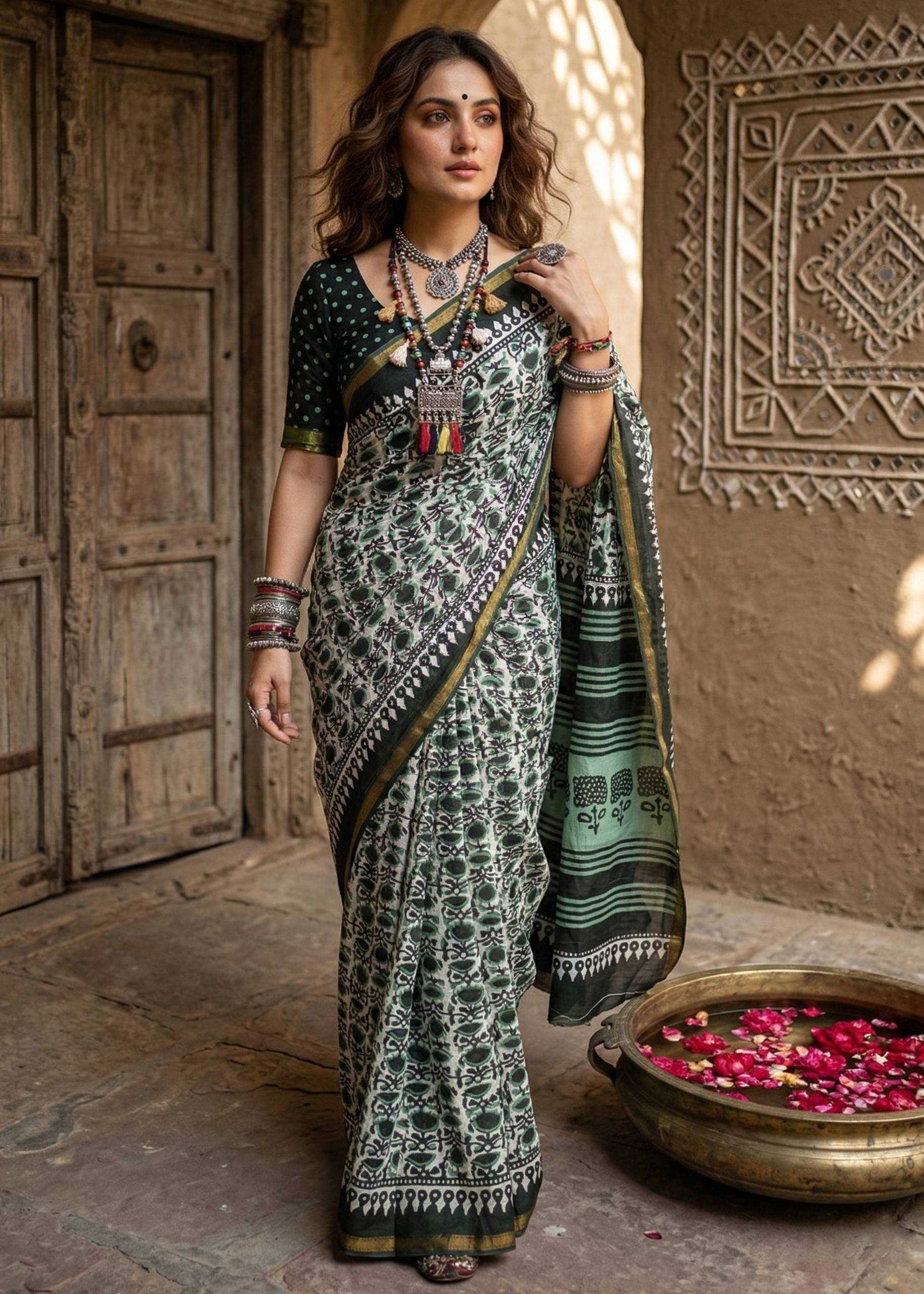 Ynf Soft Cotton RIN229 Cotton Sarees Wholesale Designer Sarees Printed Sarees Zari Border Sarees Manufacturer- Kapda Export