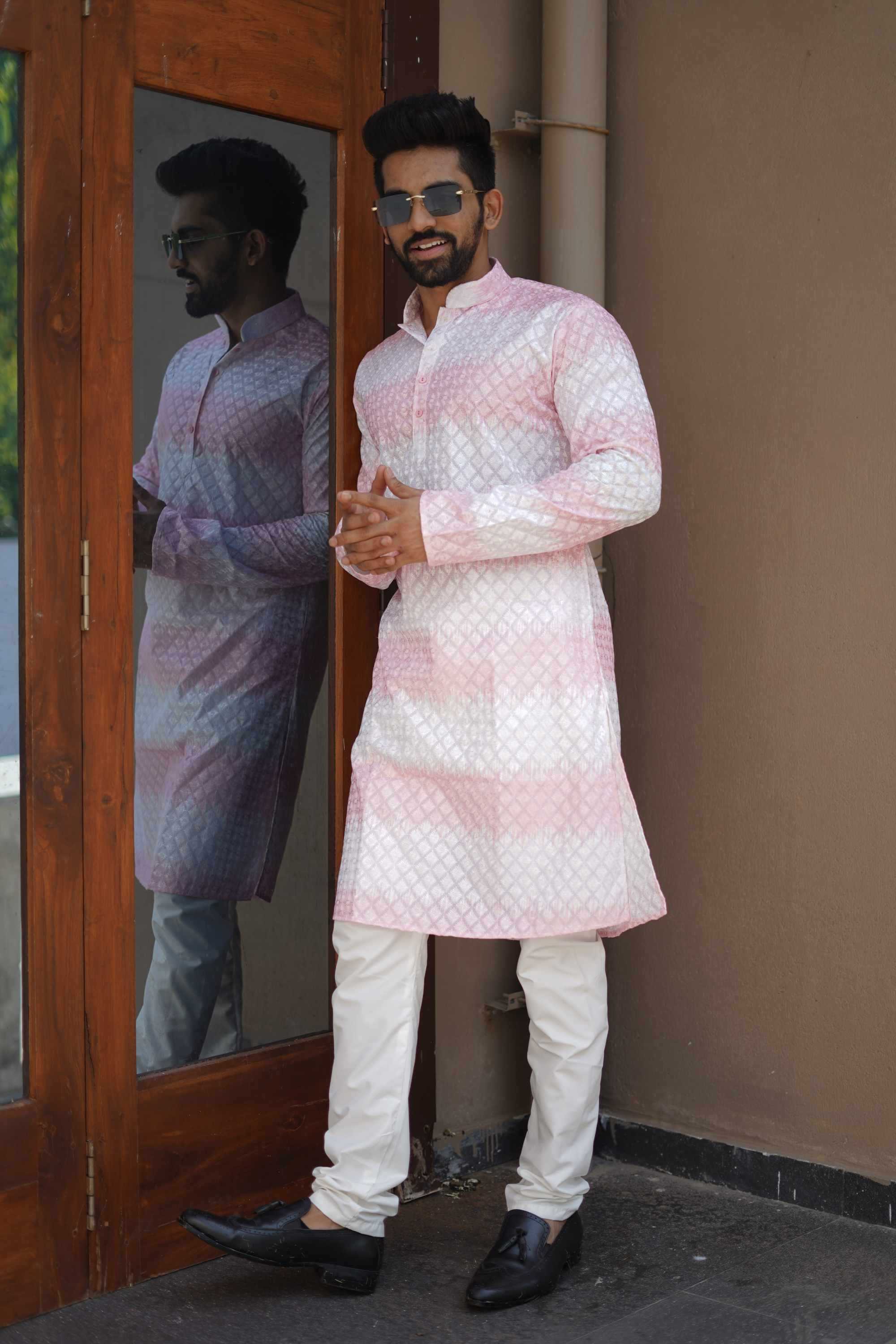 Ynf Soft Silk KESH747 RAINBOW Mens Wear Wholesale Mens Kurta Pyjama Men Cotton Kurta Embroidered Kurta Pajama Manufacturer- Kapda Export
